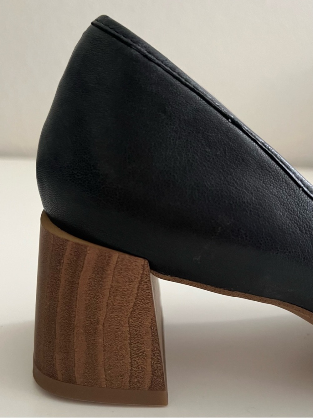 Franco Sarto Black Leather Block Heel Pumps 6M - Picture 4 of 16